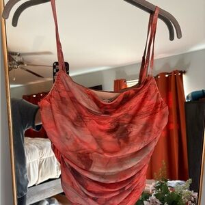 Fashion Nova Coral Tie-Dye Camisole